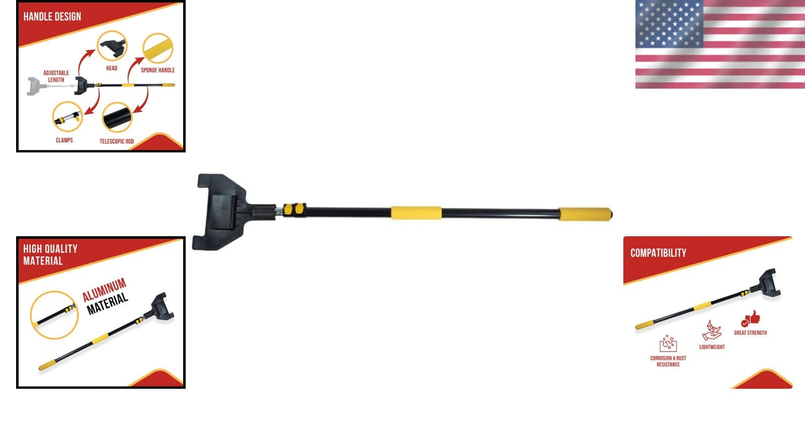 Enhanced Safety 8ft Placement Tool for Corner Protectors - Telescopic Design