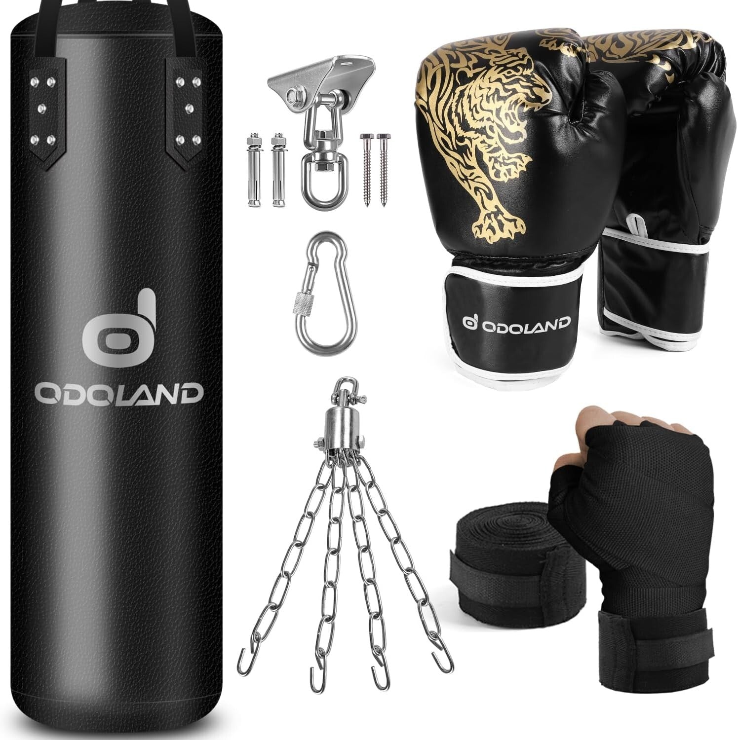 4FT Heavy Boxing Bag Set with Gloves & Chains - Ultimate MMA Training Kit