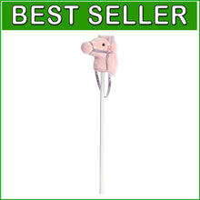 Load image into Gallery viewer, Pink Fantasy Stick Pony – Rideable Plush Stuffed Animal for Active Fun