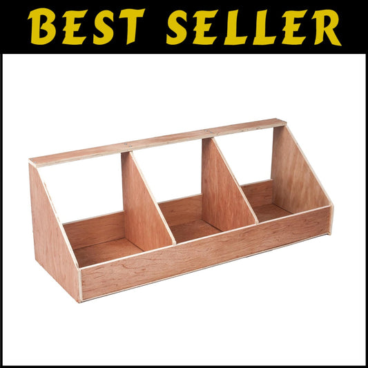 Spacious Triple Nesting Box for Birds and Chickens - 37.64 x 12.8 x 11.22 Inches