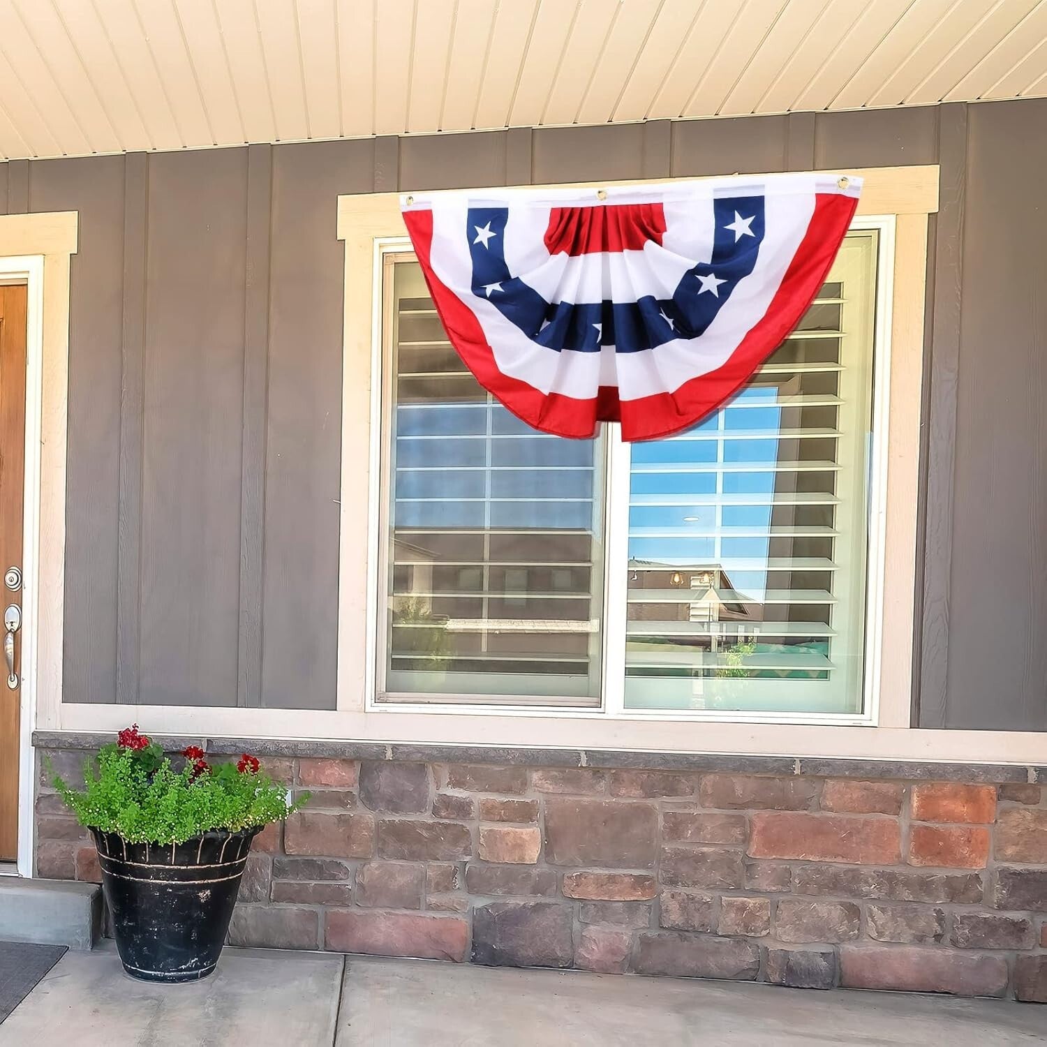 Durable 4th of July American Bunting with Thickened Buttonholes - Garden & Porch