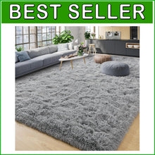 Load image into Gallery viewer, Durable 6' x 9' Machine Made Grey Area Rug - Water-Resistant Indoor Soft Carpet
