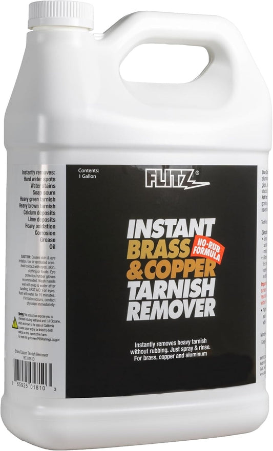 Instant Brass & Copper Cleaner - 128 fl oz Tarnish Remover for Multiple Surfaces