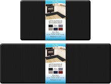 Load image into Gallery viewer, Stylish Non-Slip Kitchen Rugs, 17.3”x30” &amp; 17.3”x47” - Black Anti-Fatigue Set