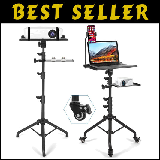 Versatile Tripod Stand for Laptop & Projector - 3 Levels, Height Up to 51.8 Inch