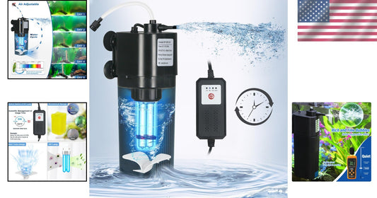 Double Filtration Aquarium U-V Light Filter - 132 GPH for Freshwater & Saltwater