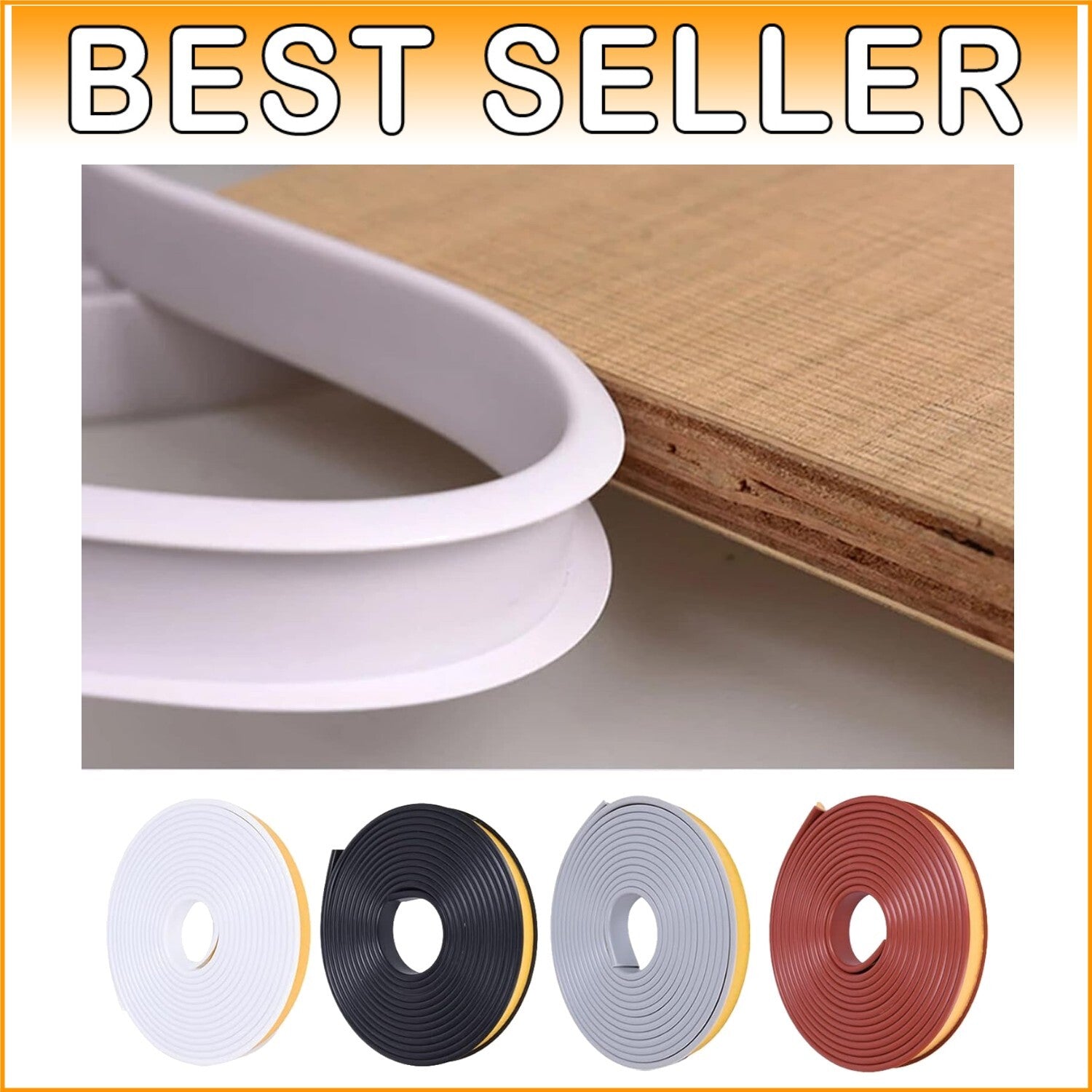 Flexible U-Shape Edge Protector with Self-Adhesive - 5M Furniture Trim in White