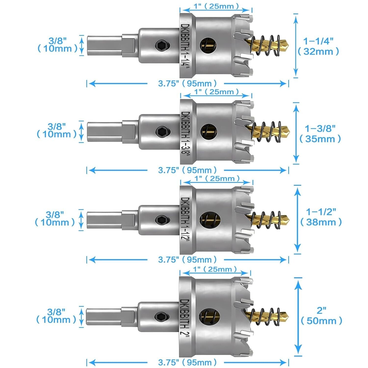 Durable 11-Piece Hole Saw Set with Rust-Resistant Storage Case - Ideal for DIY