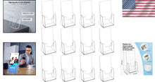 Load image into Gallery viewer, Durable Clear Acrylic Flyer Holders - 12 Pack, Slant Back for Standout Displays