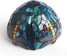 Load image into Gallery viewer, Elegant Green Dragonfly Stained Glass Table Lamp - Touch Switch &amp; LED Compatible