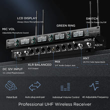 Load image into Gallery viewer, 8-Channel Rechargeable Wireless Microphone System for Professional Sound Quality