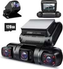 Load image into Gallery viewer, FHD 1080p 4-Channel Dash Camera with Built-in GPS &amp; Wi-Fi for Seamless Recording