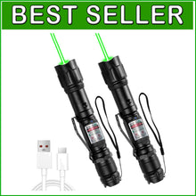 Load image into Gallery viewer, Long Range Green Beam Flashlights - 2 Pack with Starlight Patterns for Outdoors
