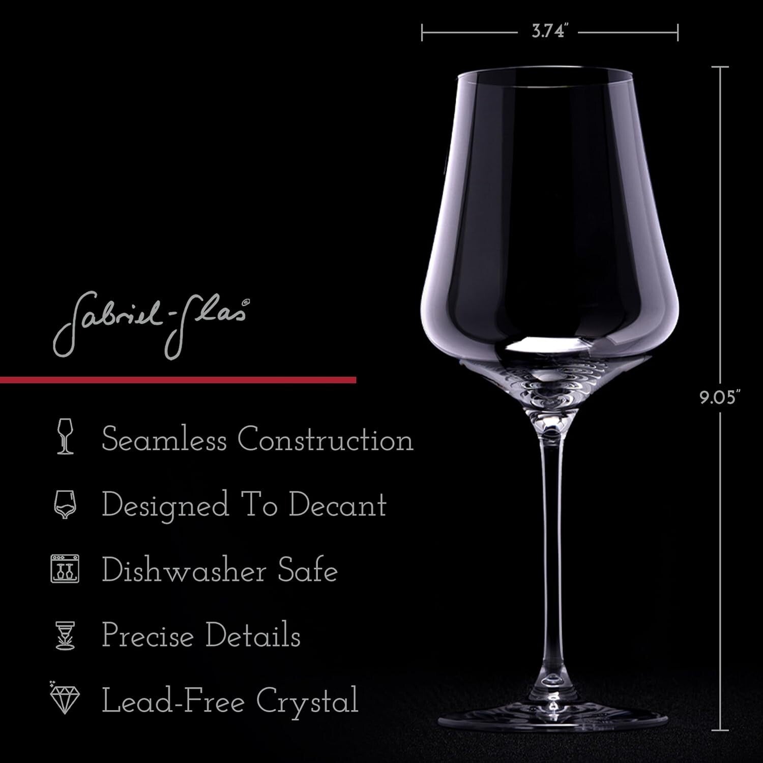 Elegant Wine Glass Set of 4 - Break & Scratch Resistant Crystal Glasses