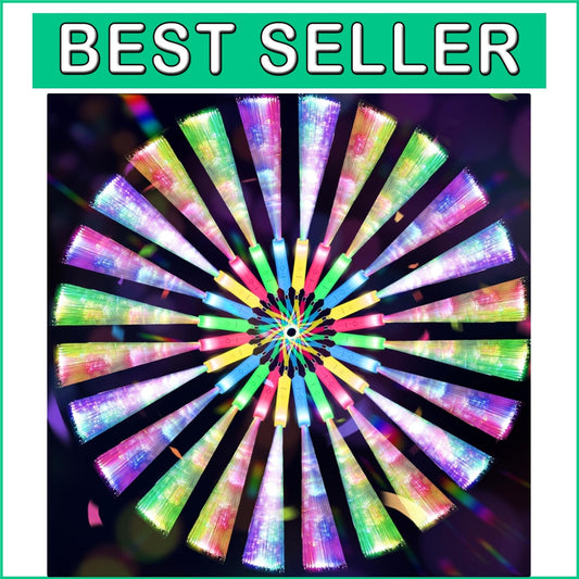 100 PCS LED Glow Fiber Wands - Ultimate Party Supplies for Vibrant Celebrations