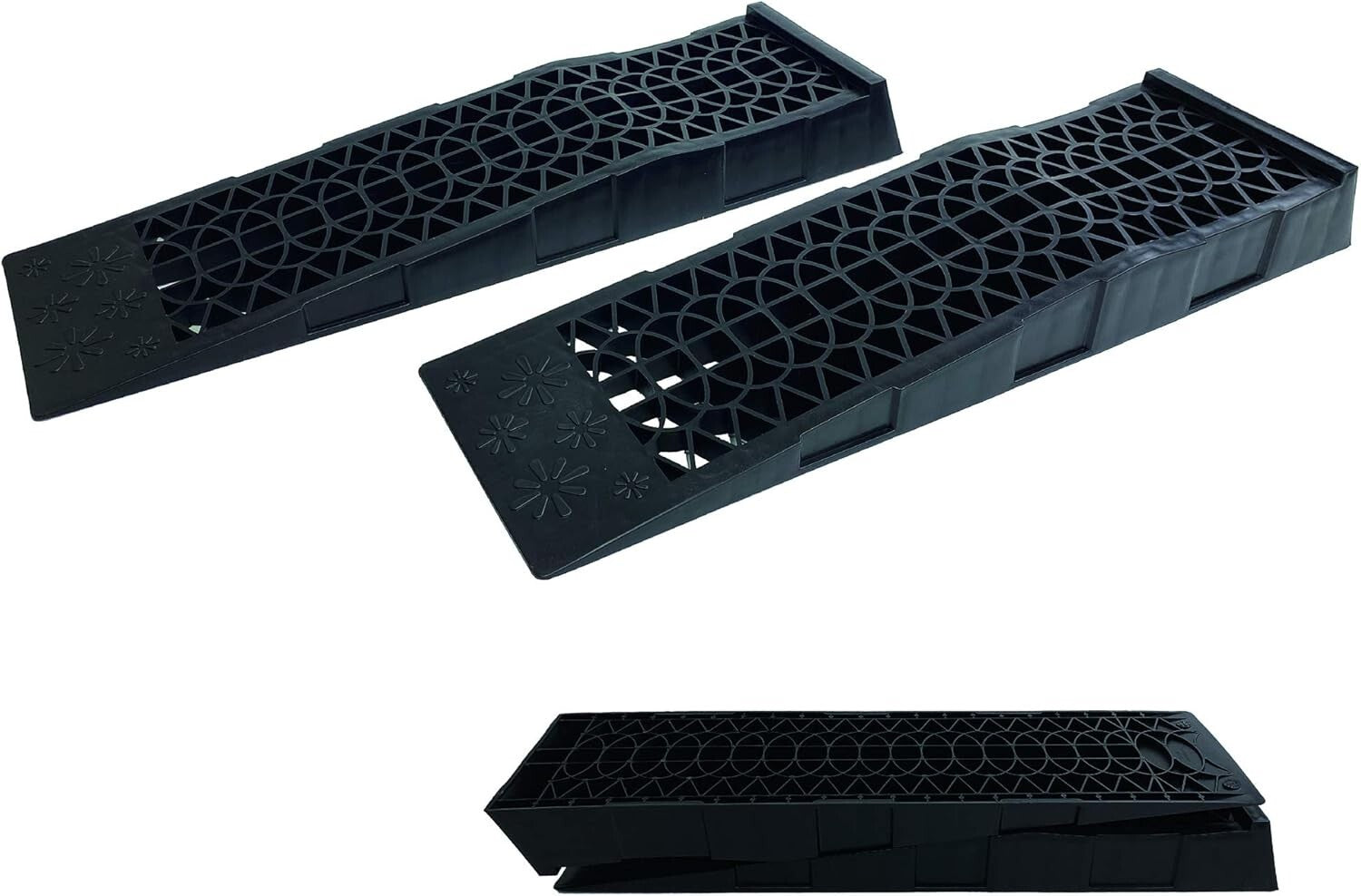3 Ton Low Profile Car Service Ramps - Lightweight, Durable 2 Pack Set