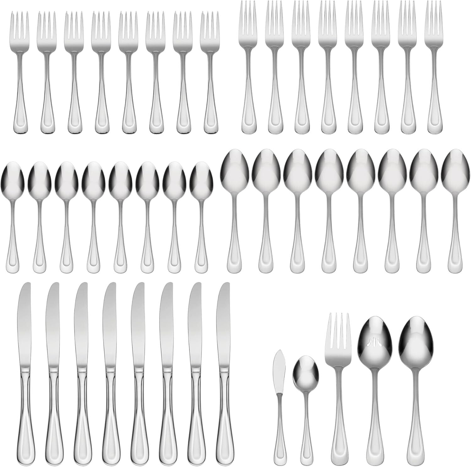 Satin Sand Dune 45-Piece Flatware Set in Multicolor - Elegant Dining Essentials
