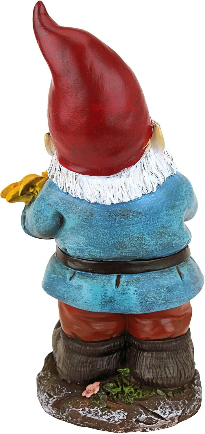 Charming Sunflower Sammy Gnome Statue with Bird Feeder - Outdoor Decor Delight