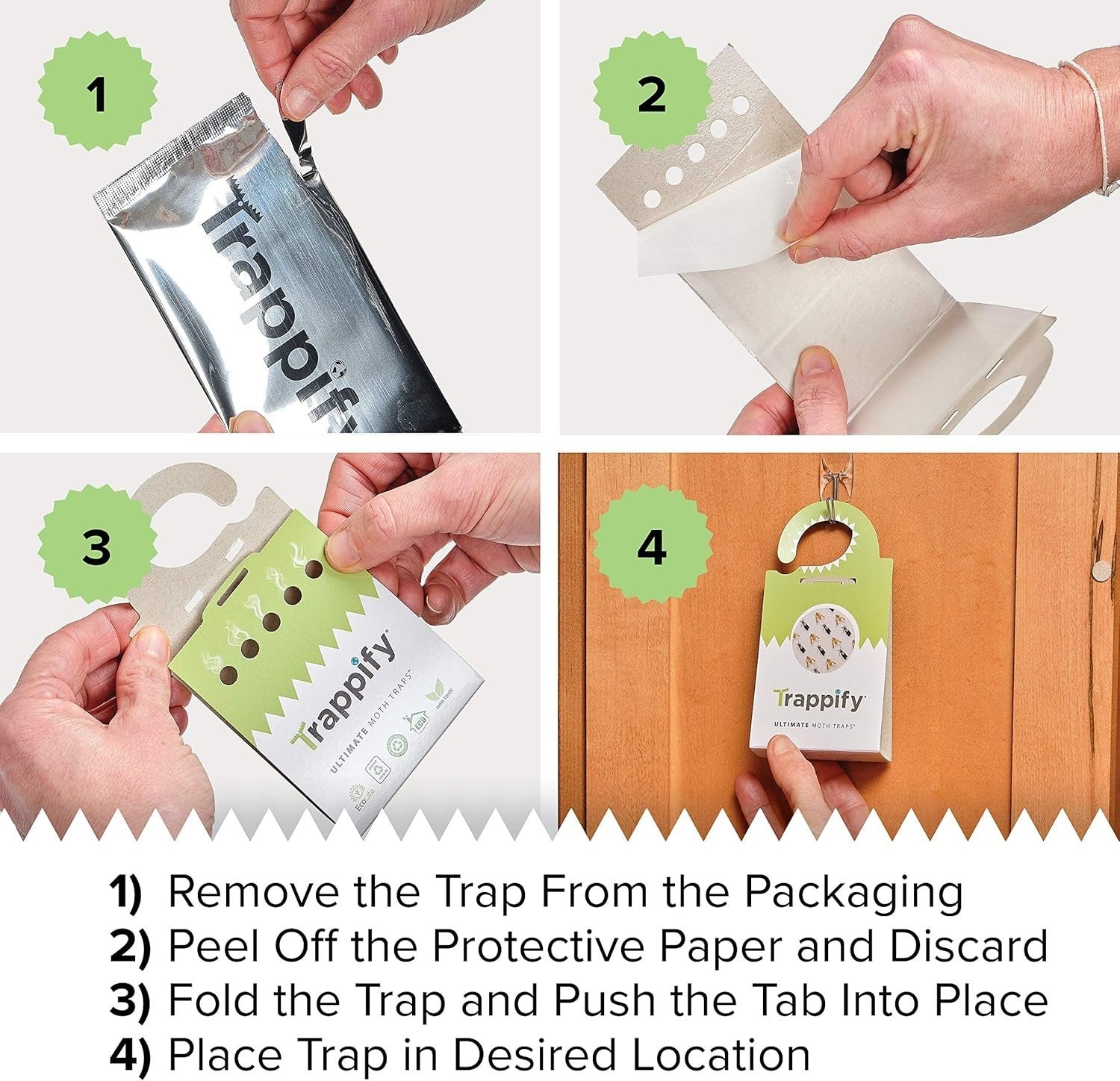 Effective Adhesive Moth Traps for Closet, Pantry & Cabinets – Easy 24 Pack