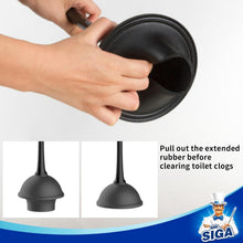 Load image into Gallery viewer, Heavy-Duty Black Toilet Plunger and Nylon Brush Set with Storage Holder