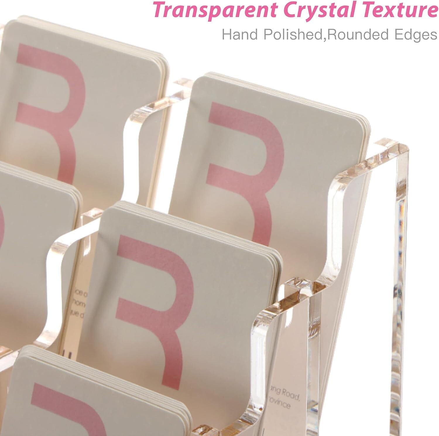 Acrylic Business Card Holder - 16 Slots Clear Desk Organizer for Professionals