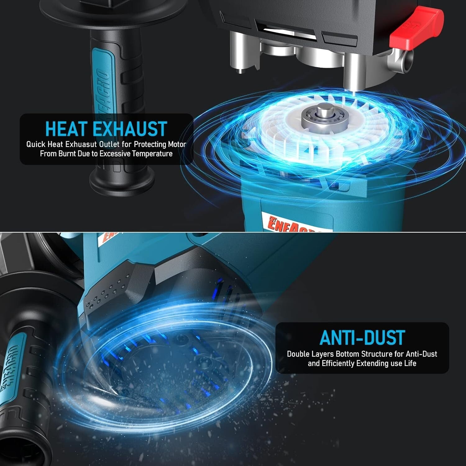 Electric Rotary Hammer Drill - 12.5 Amp with Vibration Control Handle and Case