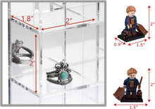 Load image into Gallery viewer, 25 Compartment Acrylic Display Shelf with Mirrored Back for Collectibles - 10.7"