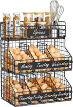 Load image into Gallery viewer, 3-Tier Stackable Egg Holder with Dividers &amp; Nameplate for Organized Kitchens