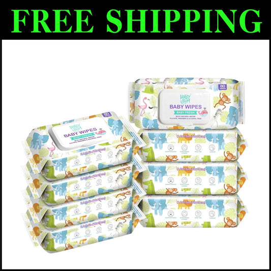 Gentle & Cruelty-Free Baby Wipes - Eight Packs of Unscented 640 Count Total