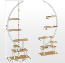 Load image into Gallery viewer, 7-Tier Indoor Plant Stand with Adjustable Grow Lights - Elegant Half-Moon Design