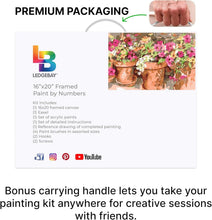 Load image into Gallery viewer, Complete Adult Paint by Numbers Set with Easel - Sweet Petunias 16x20