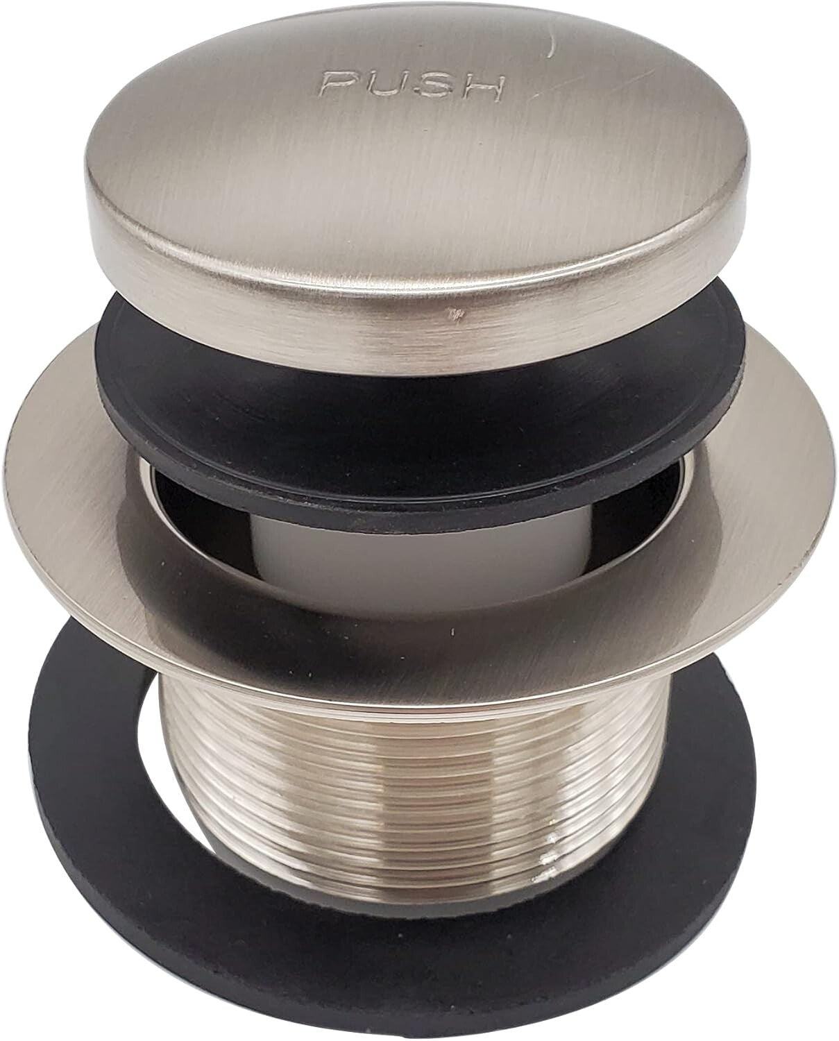 Satin Nickel 14" x 1-1/2" Tub Waste Assembly with Tip-Toe Drain Plug - 1-Pack