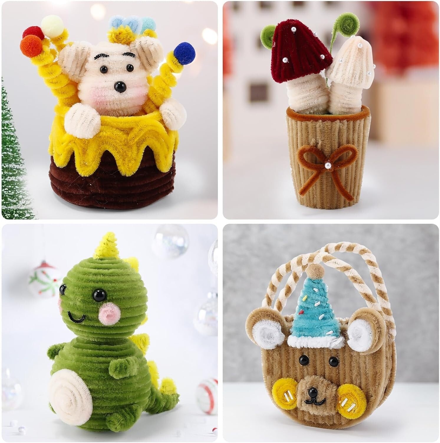 Large 3000-Piece Chenille Stems & Wiggle Eyes Set for Craft Classes & Home Fun