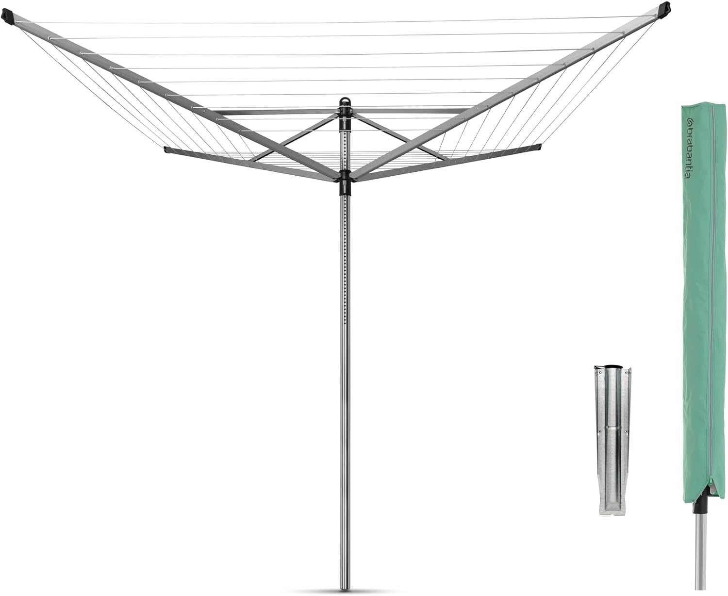 Height Adjustable Lift-O-Matic 4 Arm Outdoor Clothesline - 197 ft Drying Space