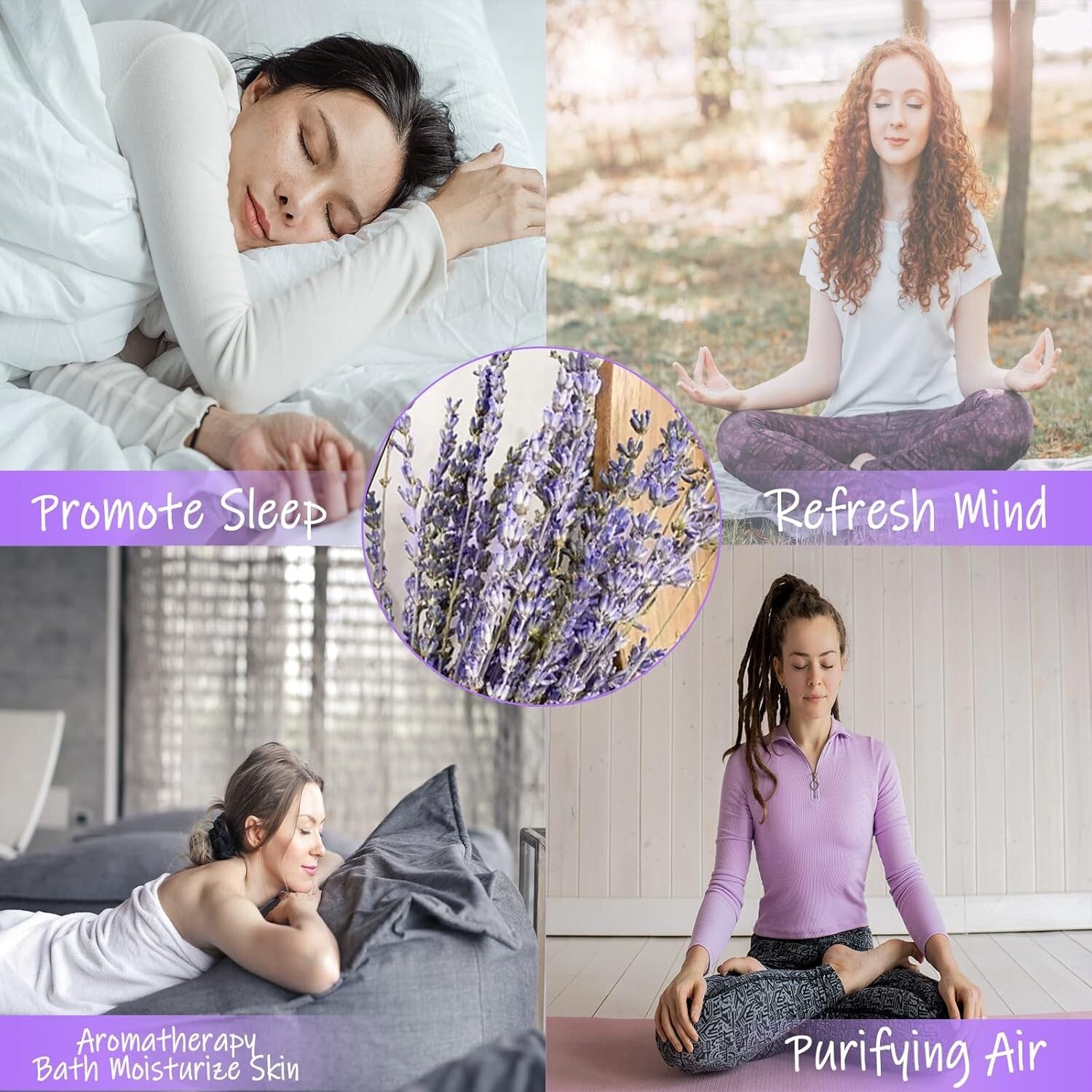 8 Bundles of 16" Dried Lavender Flowers - Perfect for Cozy Home Arrangements