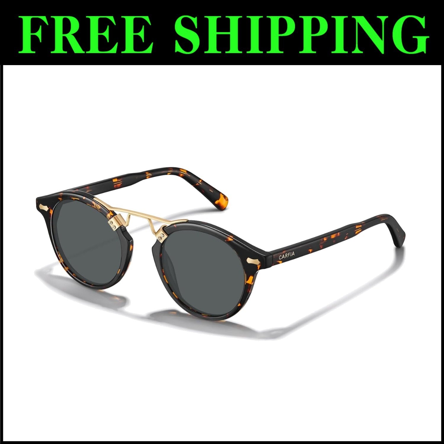 Retro Double Bridge Polarized Sunglasses for Women | UV Protection & Elegance