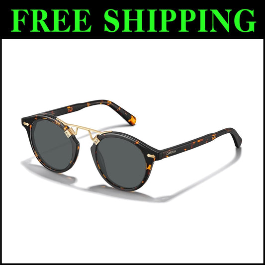 Retro Double Bridge Polarized Sunglasses for Women | UV Protection & Elegance