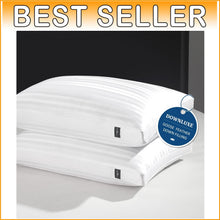 Load image into Gallery viewer, King Size Gusseted Goose Down Feather Pillows - 2 Pack for All Sleep Positions