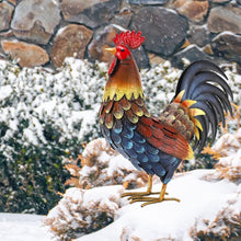 Load image into Gallery viewer, Unique Handmade Rooster Decor - Water Resistant Metal Yard Art for All Seasons