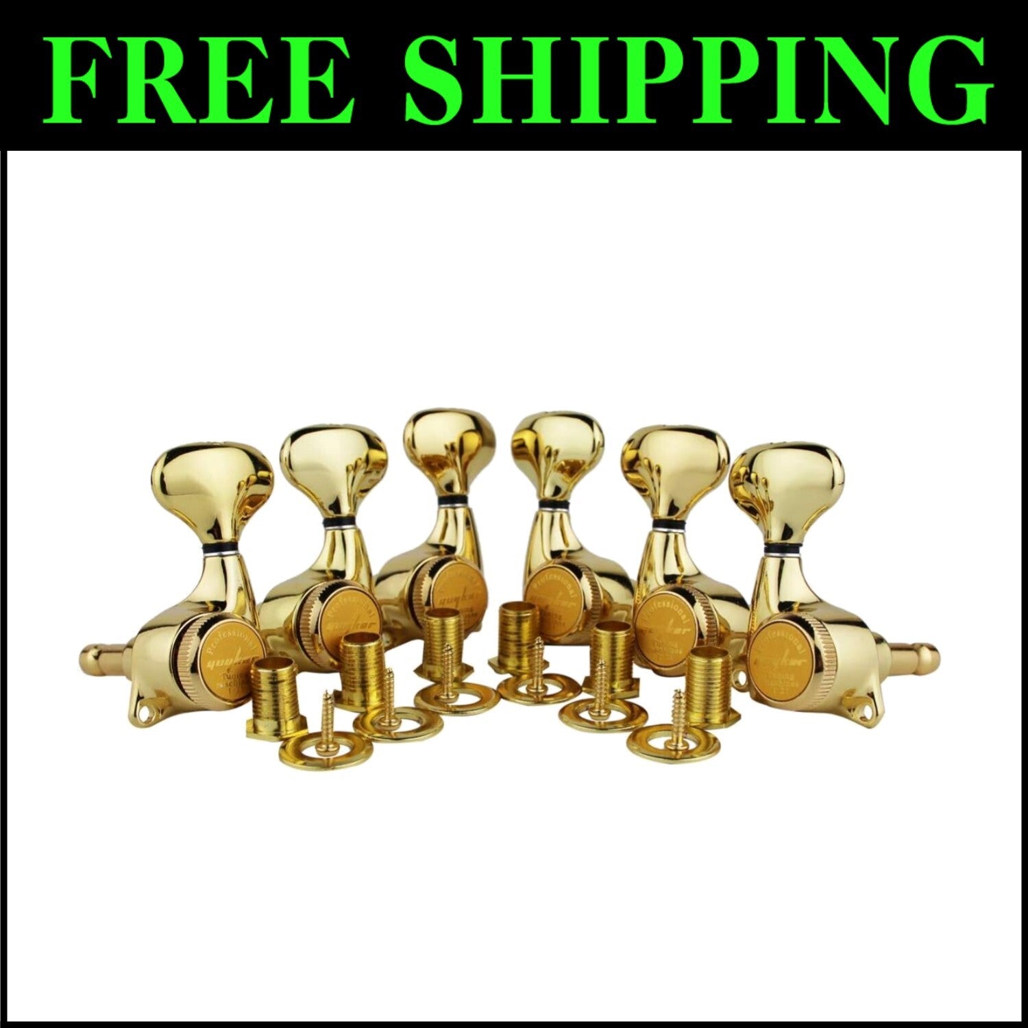 Golden Guitar Locking Tuners 3L + 3R - Precision Tuning Key Pegs for All Styles