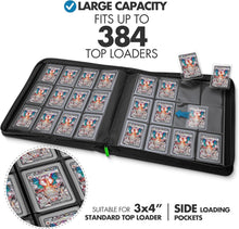 Load image into Gallery viewer, Deluxe 12 Pocket Toploader Binder with Suede Lining - Card Storage Organizer