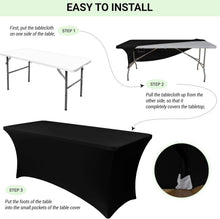 Load image into Gallery viewer, Universal 6ft Spandex Table Covers - 6 Pack for Banquets, Weddings, &amp; Parties