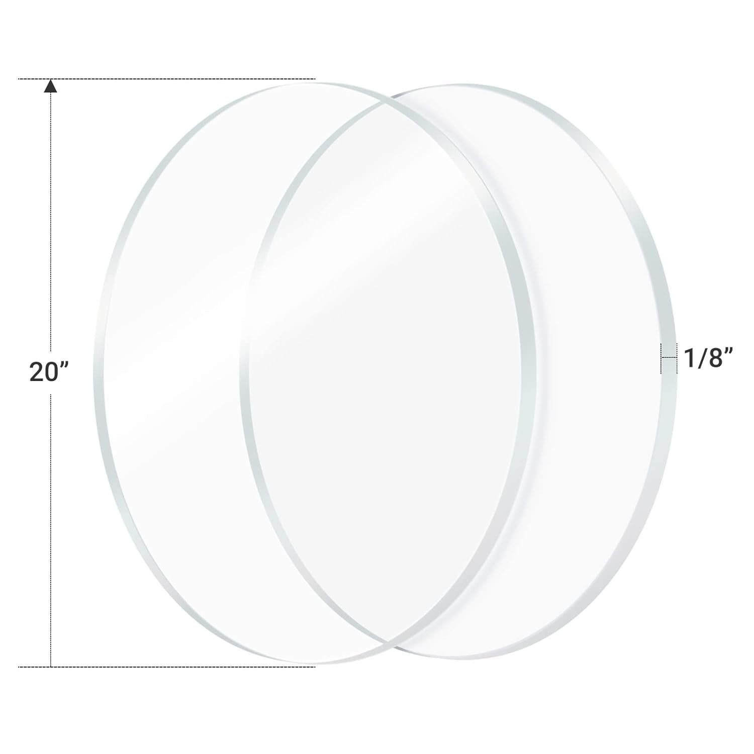 Versatile 2-Piece Clear Plexiglass Circle Set - Ideal for Projects & Tabletops