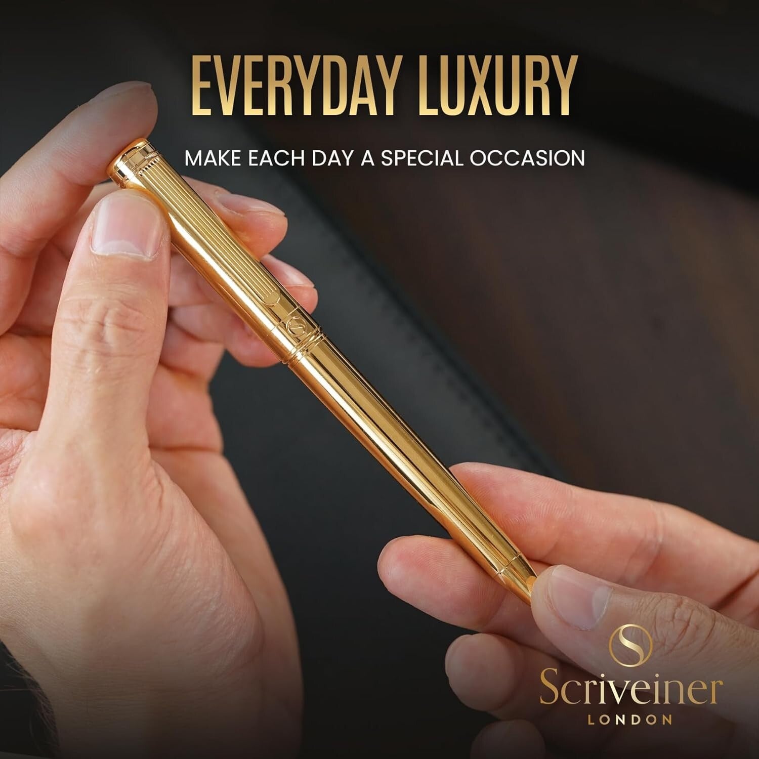 Stylish Gold Ballpoint Pen with Schmidt Black Refill - Sophisticated Design