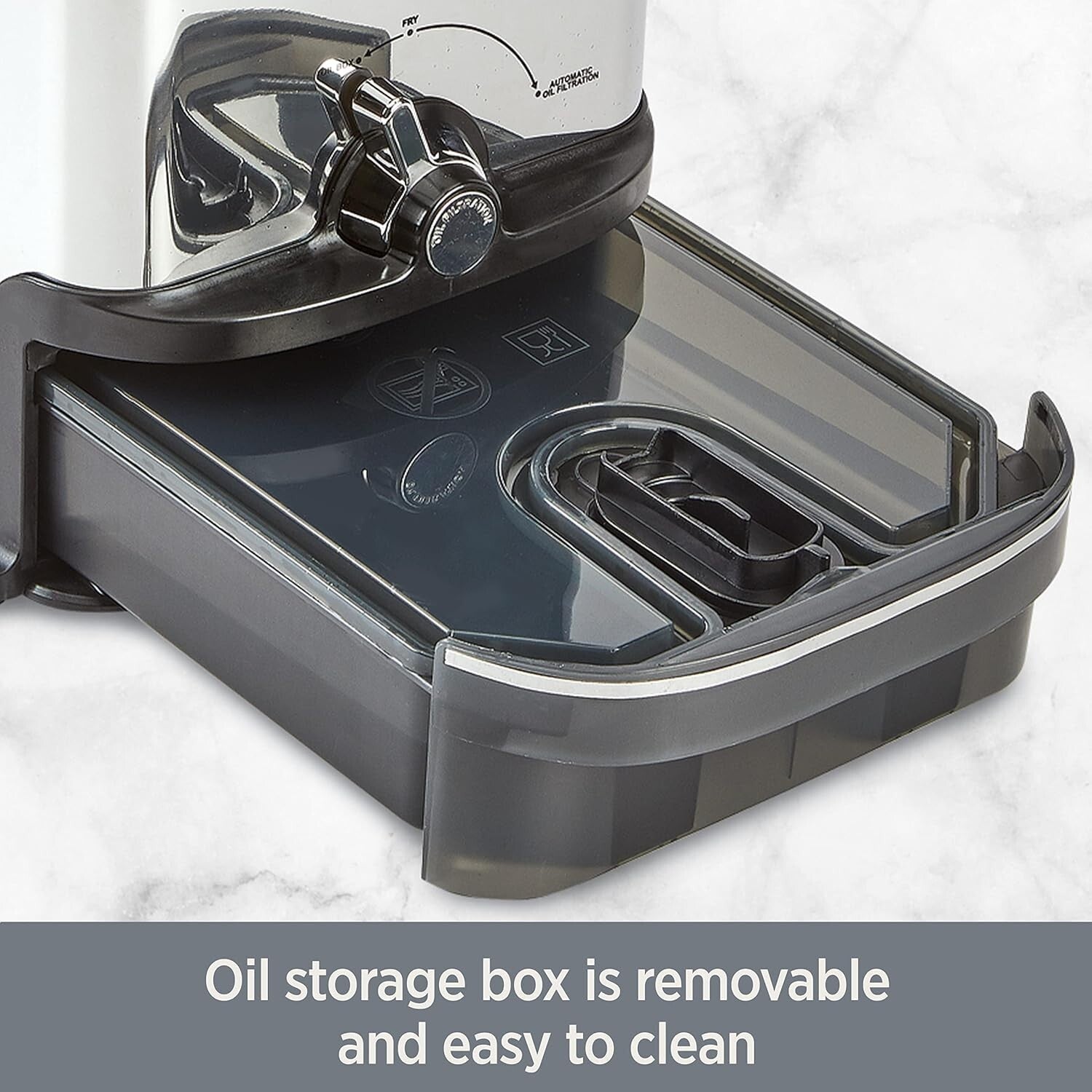 Electric 3.5L Deep Fryer with Oil Filtration & Locking Lid - Safe & Easy