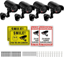 Load image into Gallery viewer, Realistic LED Fake Security Camera Set with Warning Signs - 8 Essential Pieces
