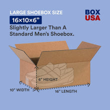 Load image into Gallery viewer, Bulk 25-Pack Heavy Duty Cardboard Storage Boxes 16x10x6 for Moving &amp; Shipping