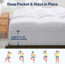 Load image into Gallery viewer, Pillow Top Comfort King Mattress Pad - Deep Pocket, Soft &amp; Washable Design