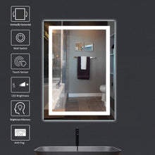 Load image into Gallery viewer, Stepless Dimmable Frontlit &amp; Backlit Bathroom Mirror - Unframed, Shatterproof