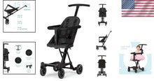 Load image into Gallery viewer, Lightweight Coast Rider Stroller - One-Hand Fold, Adjustable Handles, Black